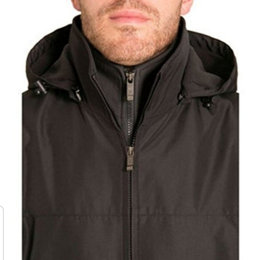 Weatherproof Mens Stretch Tech Black Heavy Jacket Windproof Water Resistant - Picture 3 of 7
